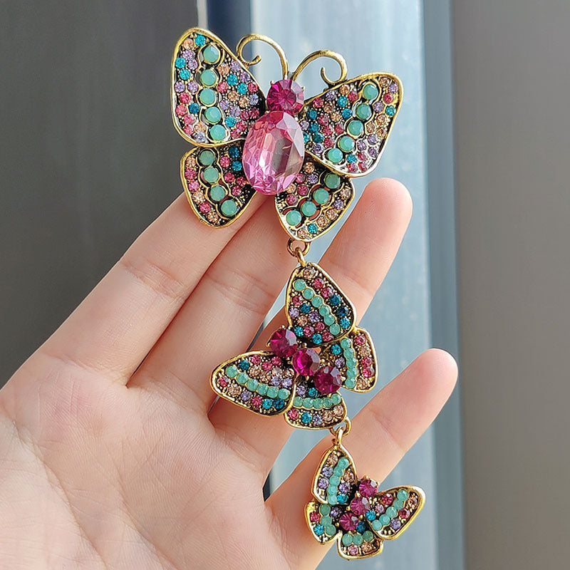 vintage butterfly brooch side view