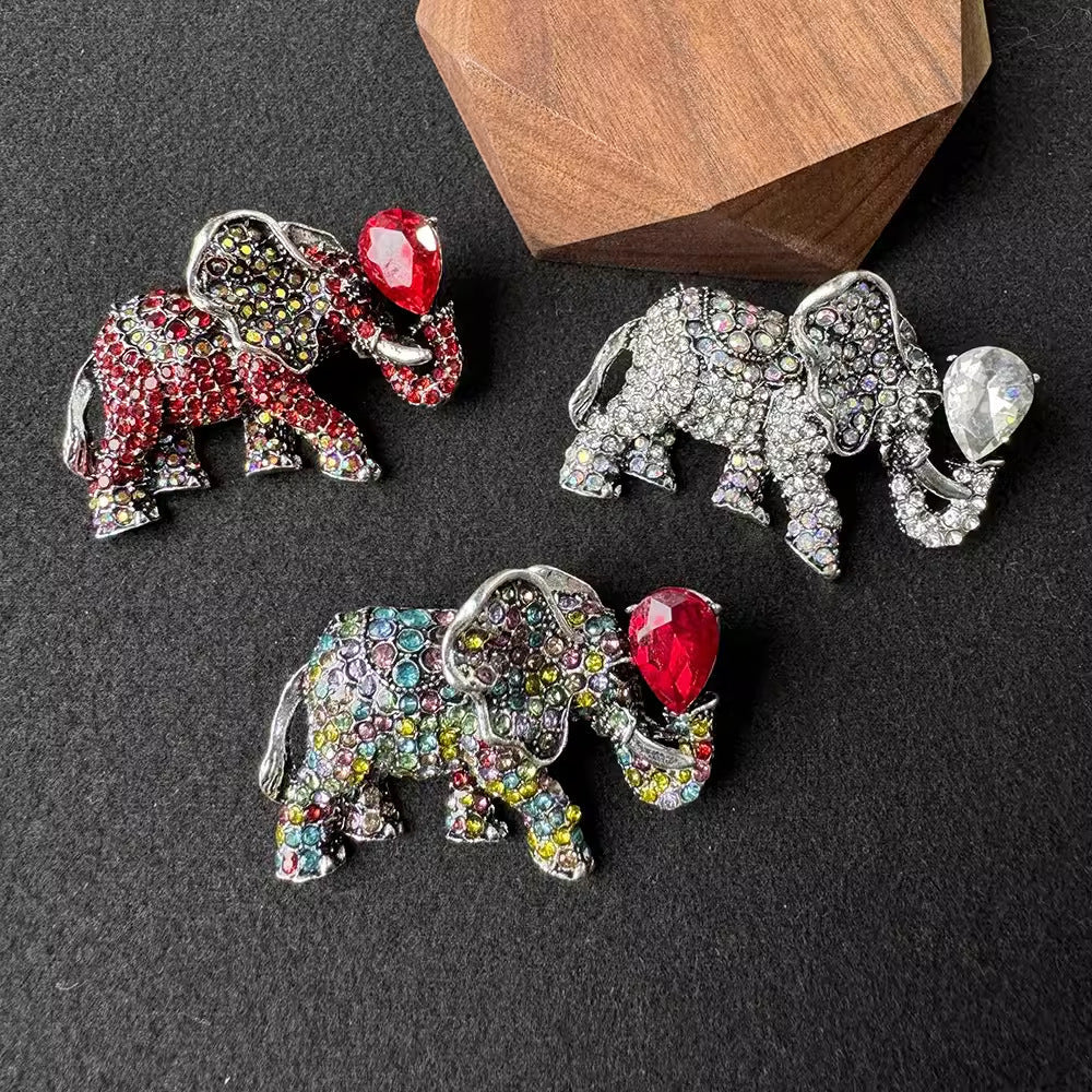 Stylish Elephant Brooch with Alloy Finish - Image 3