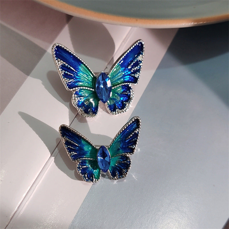 Stylish butterfly brooch pin with crystals