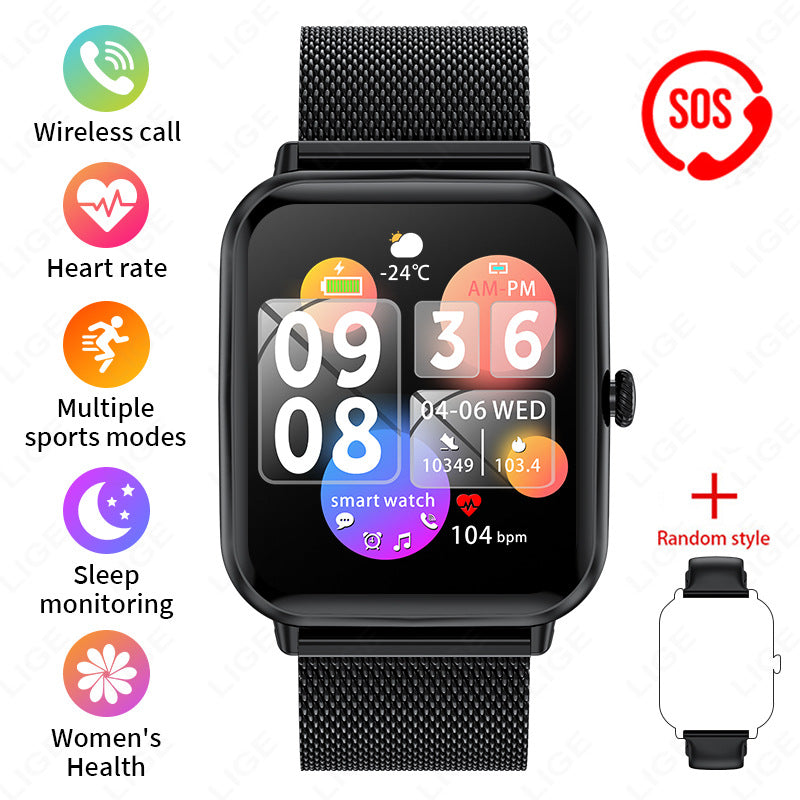 Smartwatch displaying features of blood oxygen monitoring