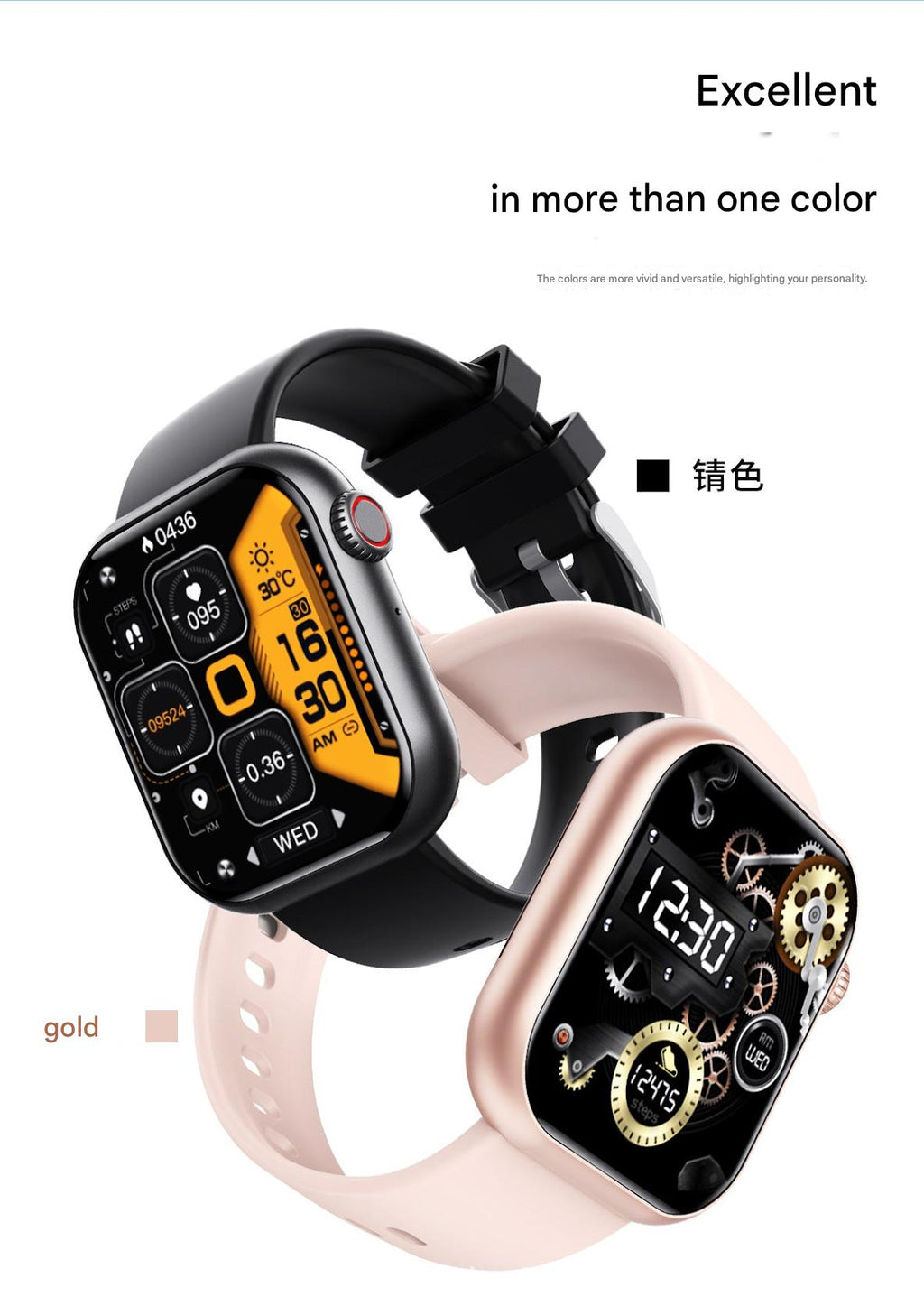 F57 smartwatch close-up showing heart rate monitor