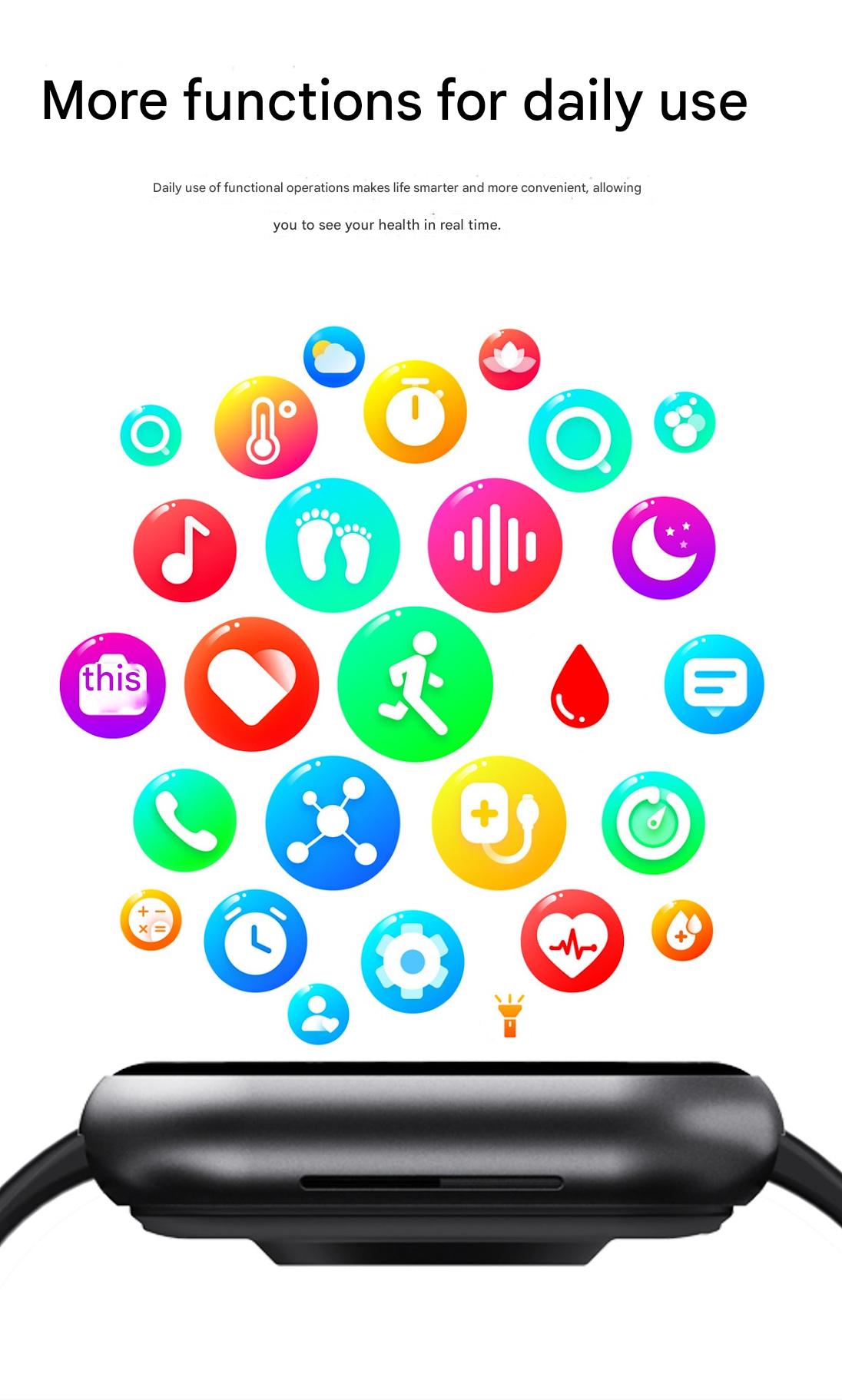 F57 smartwatch with health monitoring features