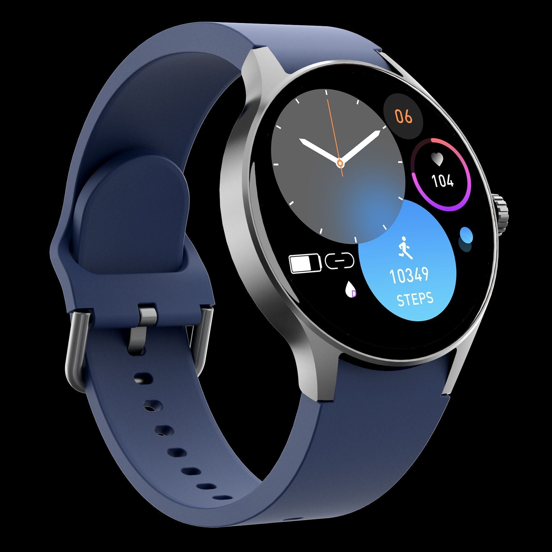 Smart fitness watch with health metrics on display