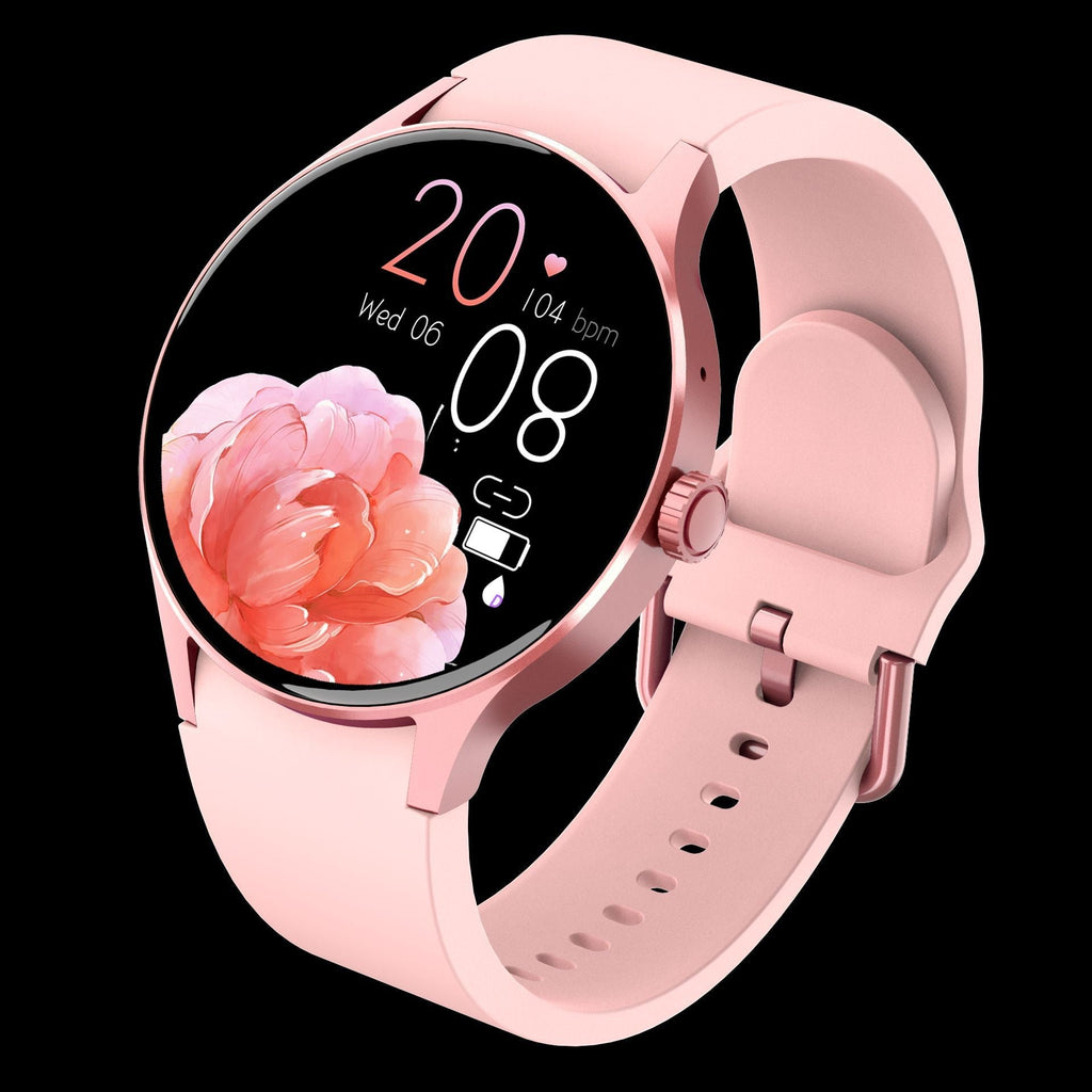Smart fitness watch with a black strap