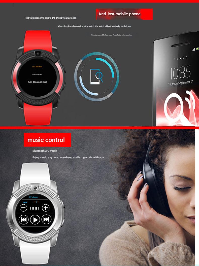V8 Smart Watch in vibrant blue colour