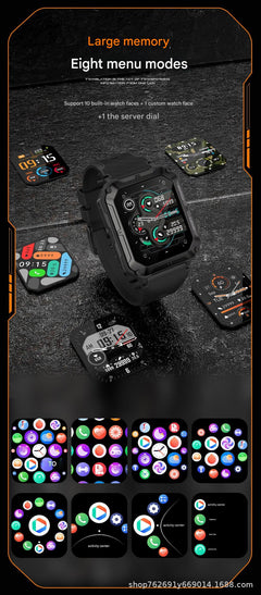 Smart Sports Watch side view showcasing rugged design