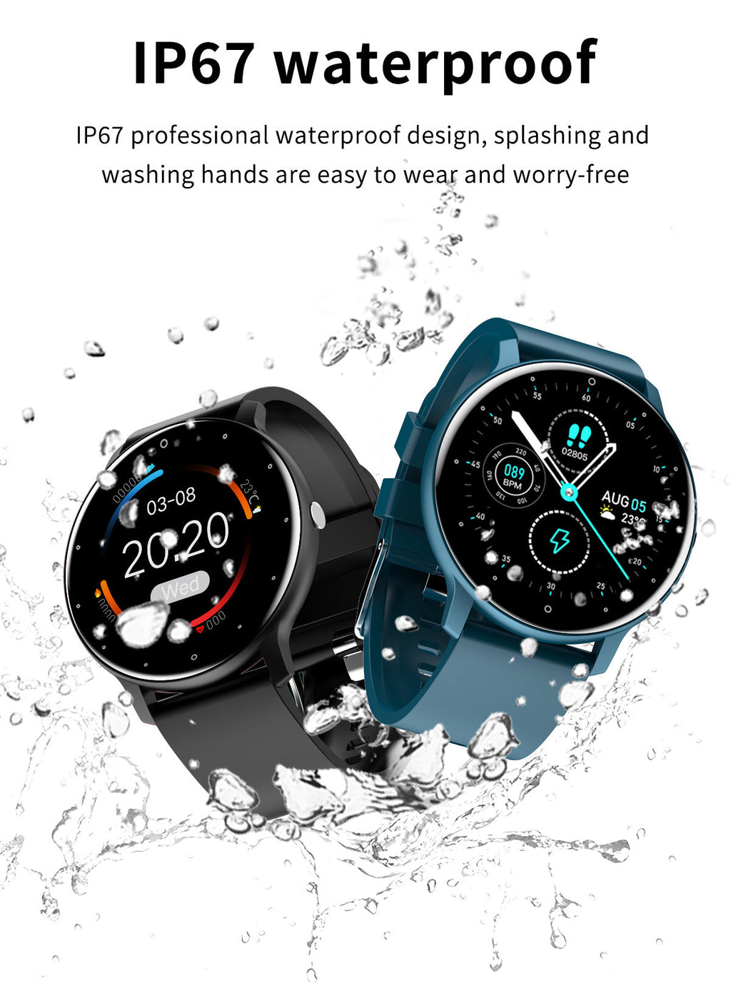LIGE Smart Watch with charging method shown