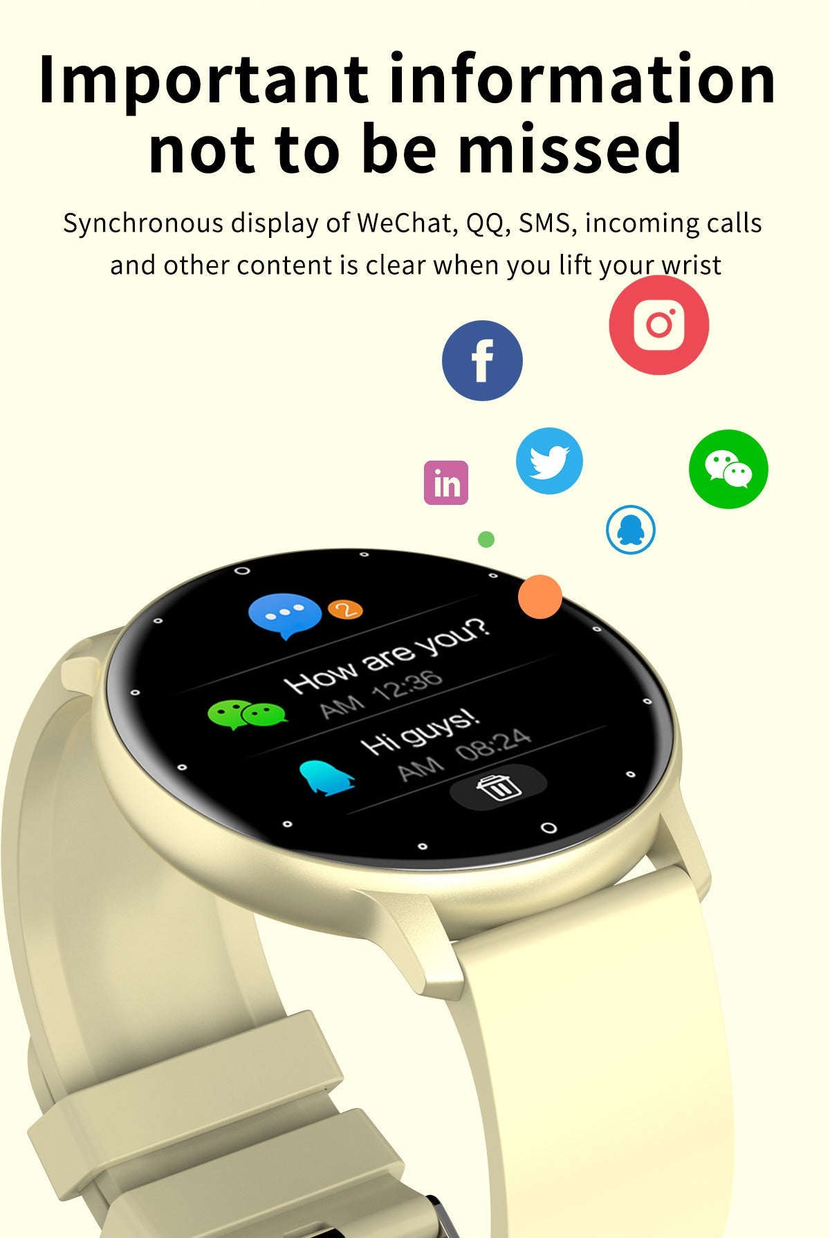LIGE smartwatch with fitness tracking interface