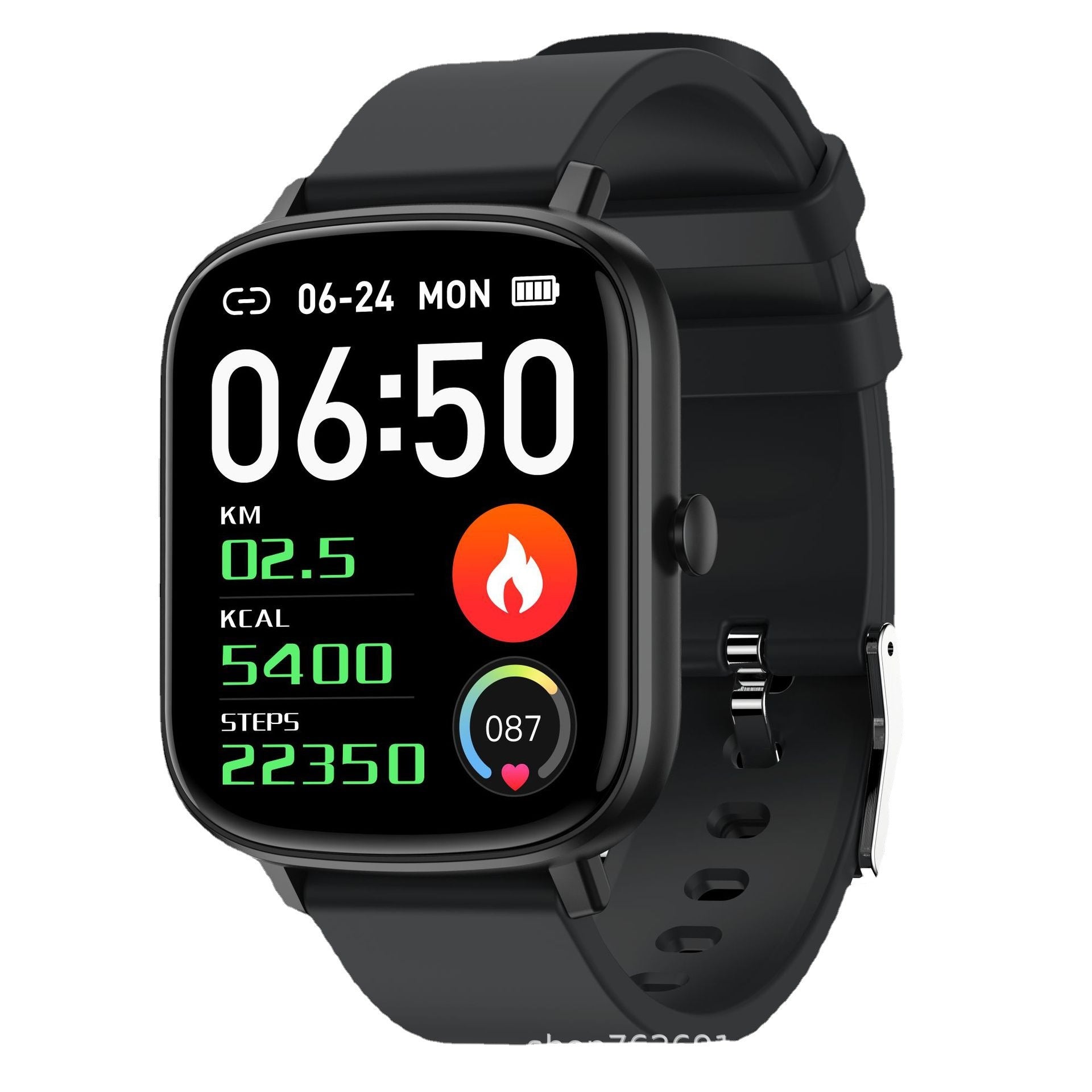 P55 Smartwatch side view showcasing music control function