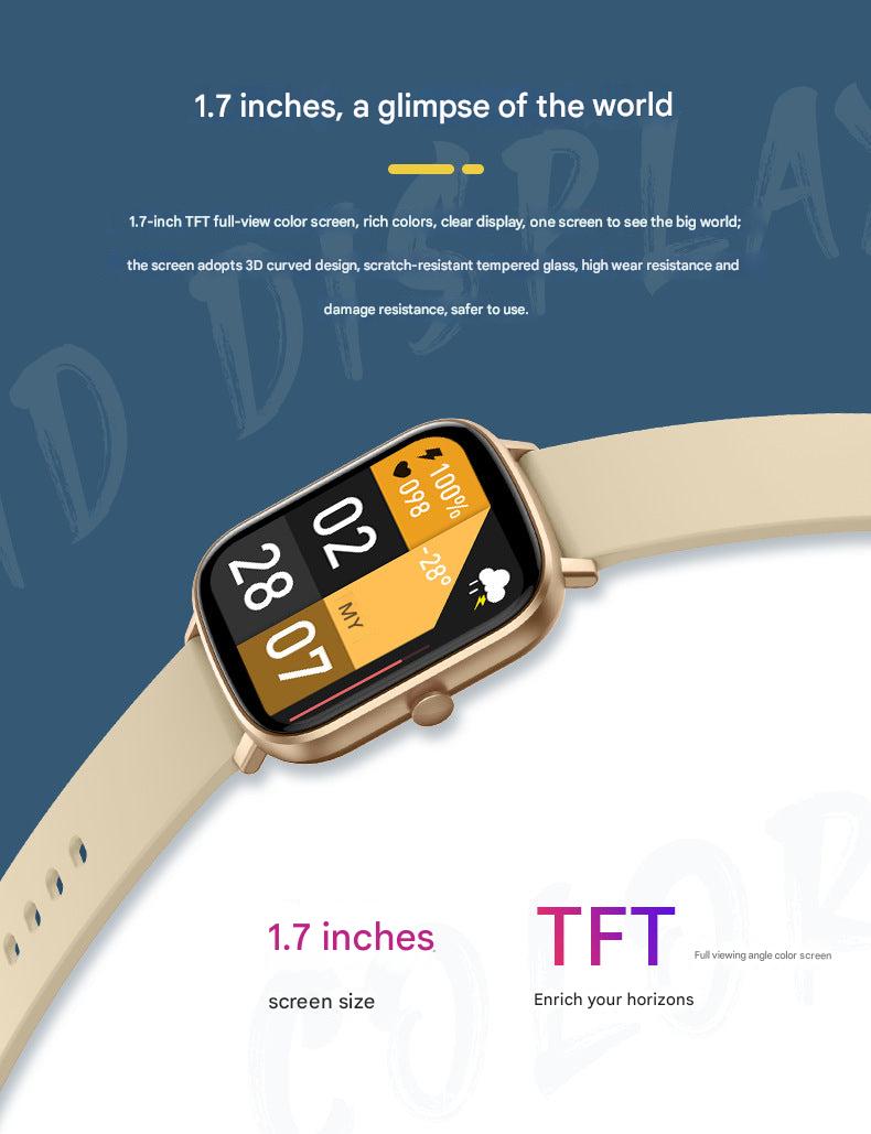 P55 Smartwatch in use tracking heart rate and blood pressure
