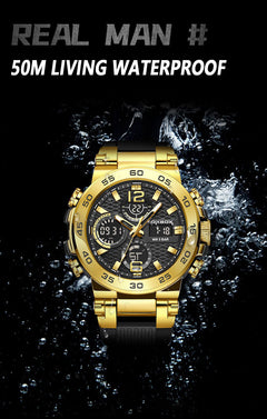 Comfortable silicone strap of men's quartz watch