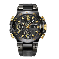 Casual outfit styled with quartz watch