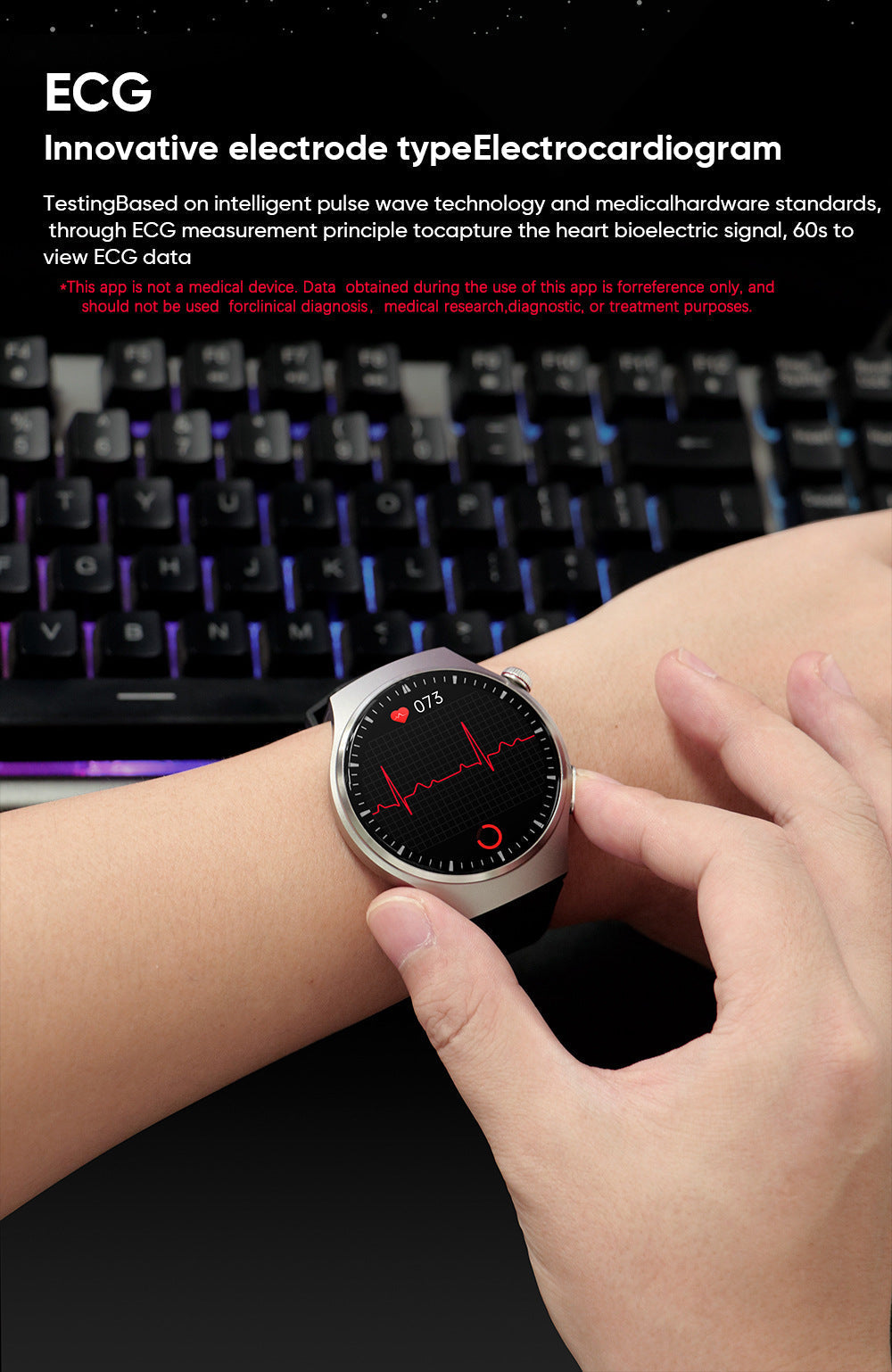LIGE smartwatch health monitoring screen