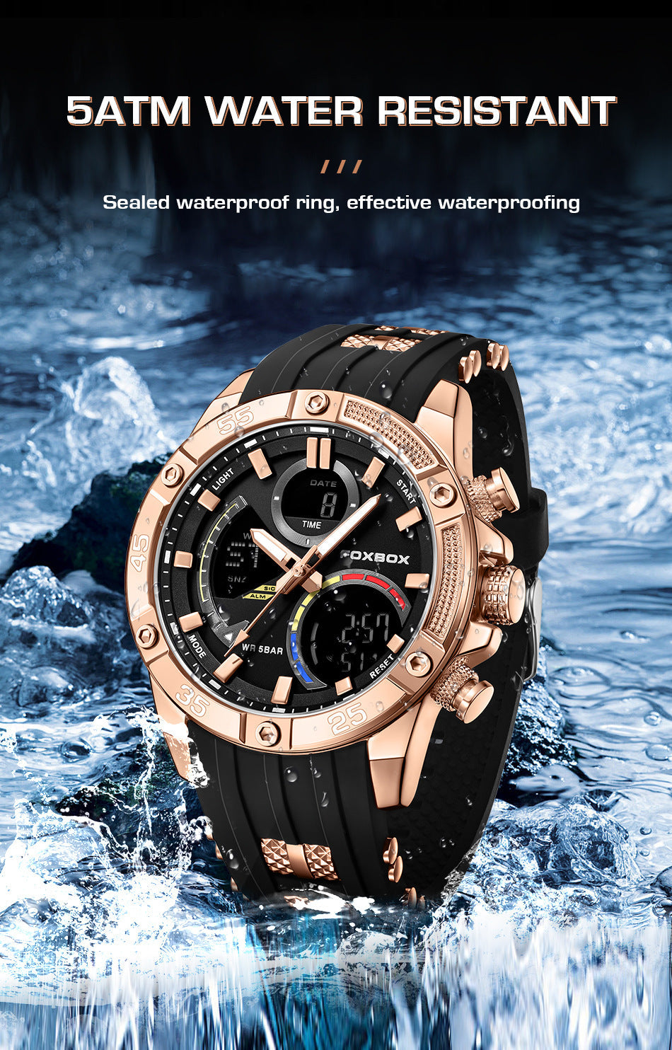 Trendy rose-black sports watch for daily wear