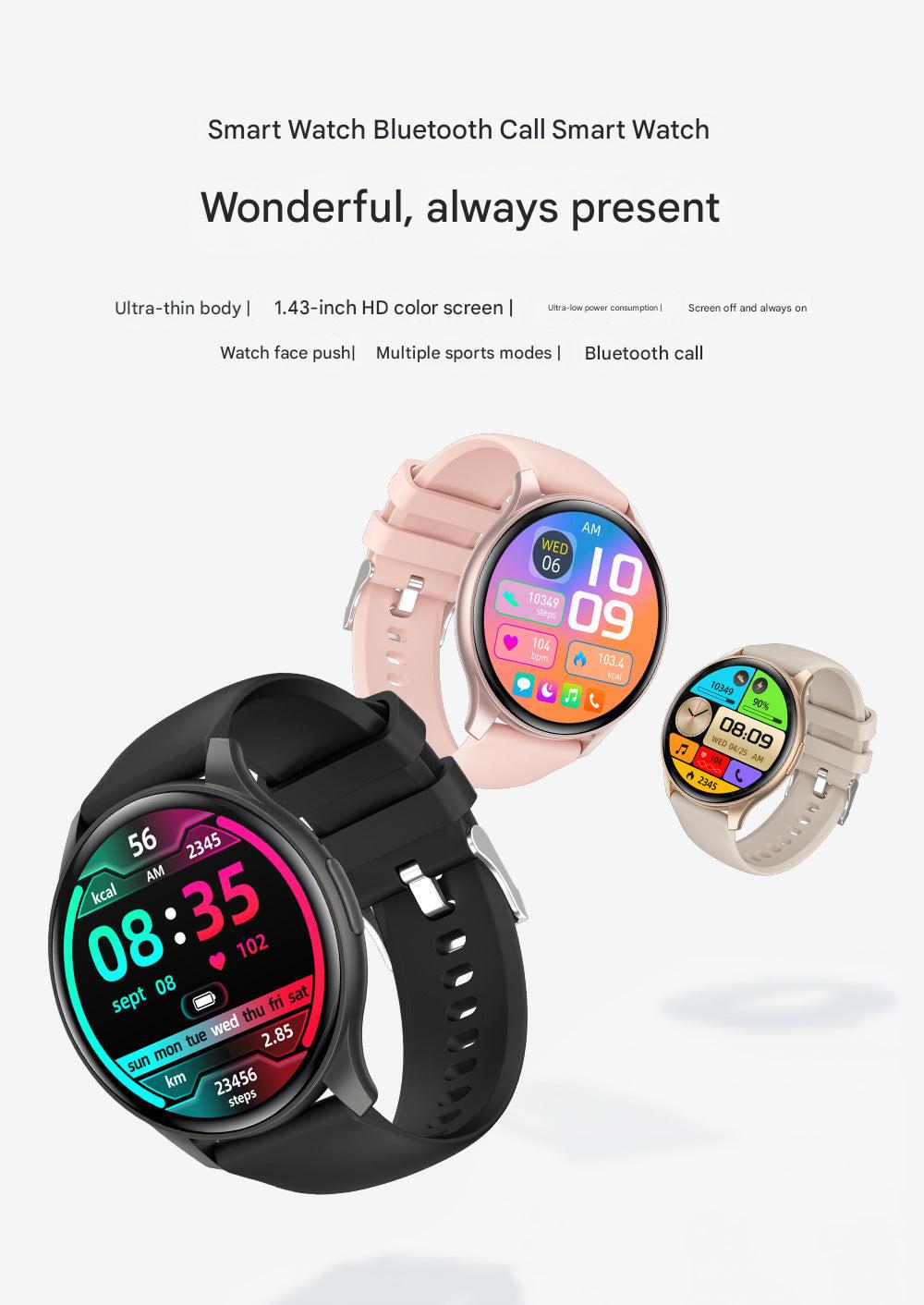 ZW60 smartwatch front view with AMOLED display