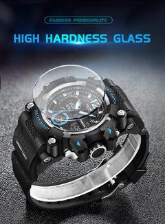 all black men's waterproof watch