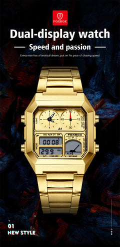 Stylish Men's Sports Watch with Dual Display