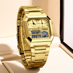 Close-Up of Men's Sports Watch Night Light Feature