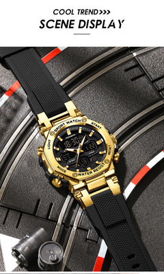Zinc alloy case digital watch on wrist