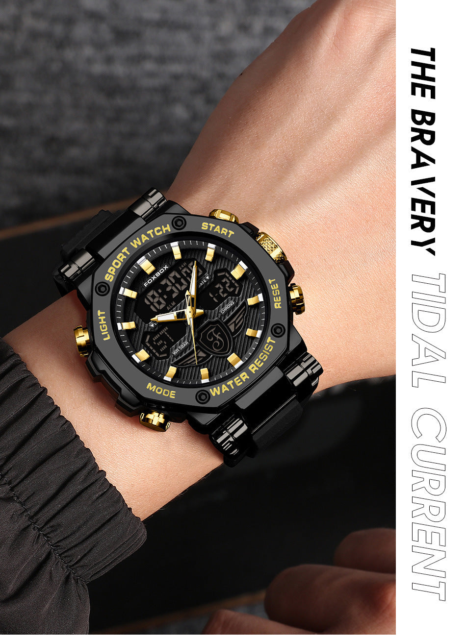 Water resistant sports watch with analog display
