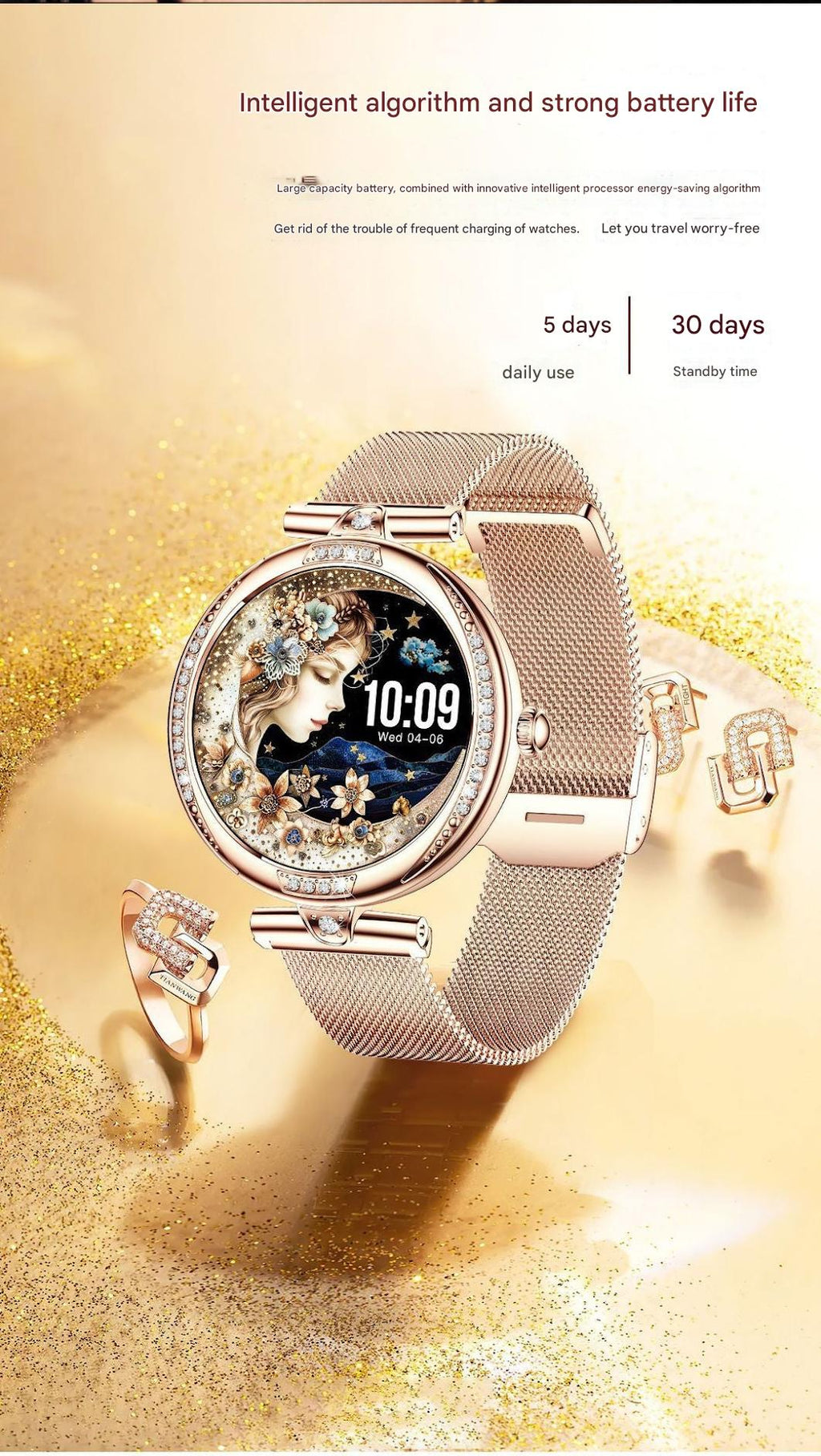 Health monitoring features displayed on Smart Health Watch