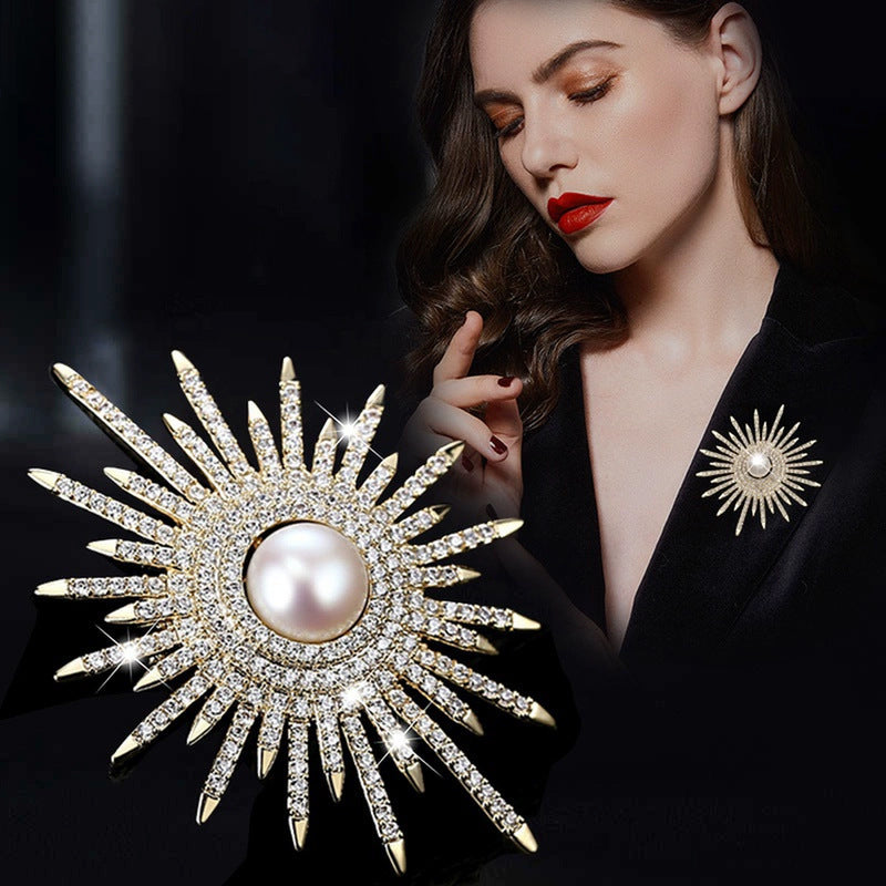 Elegant floral design brooch pin for women