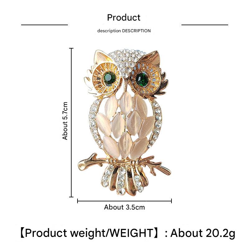 Unique owl pin with sparkling eye details