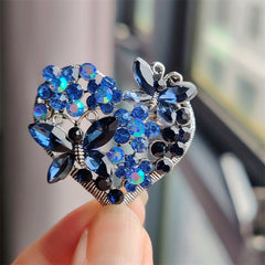Butterfly Heart Brooch on a coat Image 2