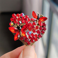 Electroplated Butterfly Heart Brooch Image 6