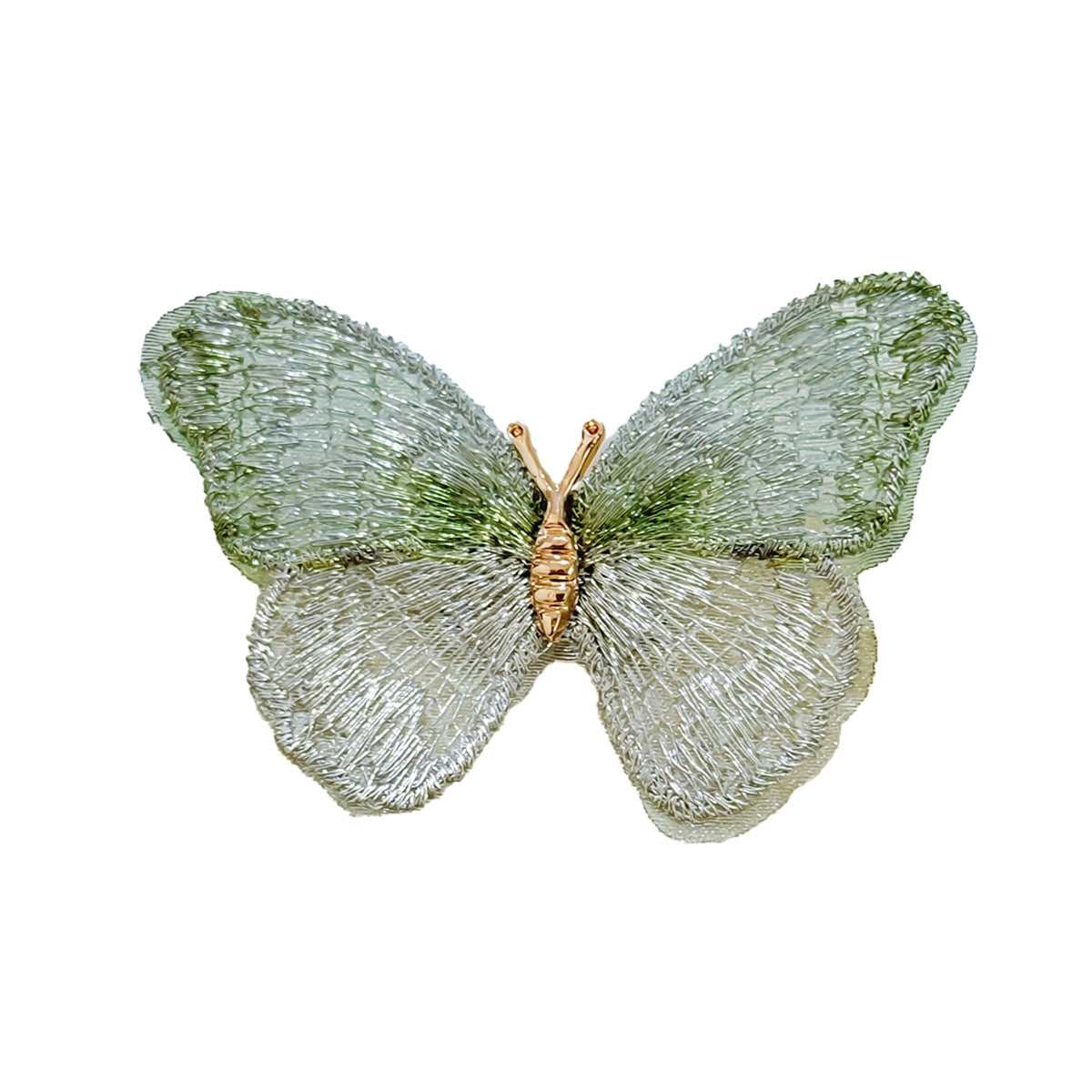 Alloy butterfly brooch showcasing intricate embroidery