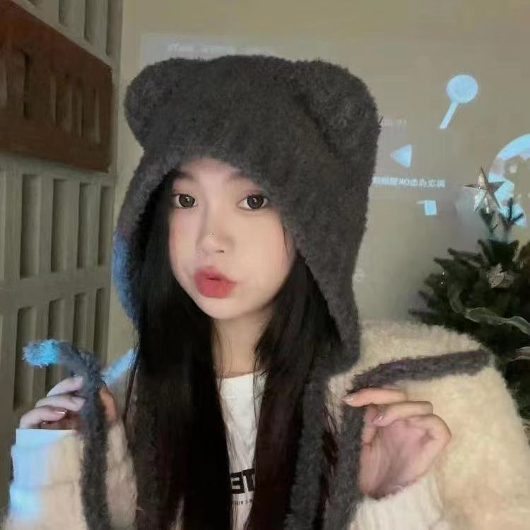 Adorable bear ear hat for cold weather