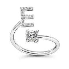 Stylish adjustable alphabet ring with initials
