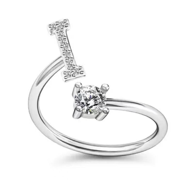 Beautiful alphabet ring in zirconia
