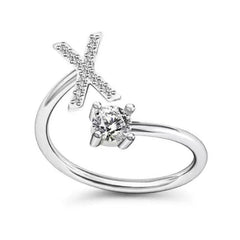Personalised adjustable zirconia ring for women