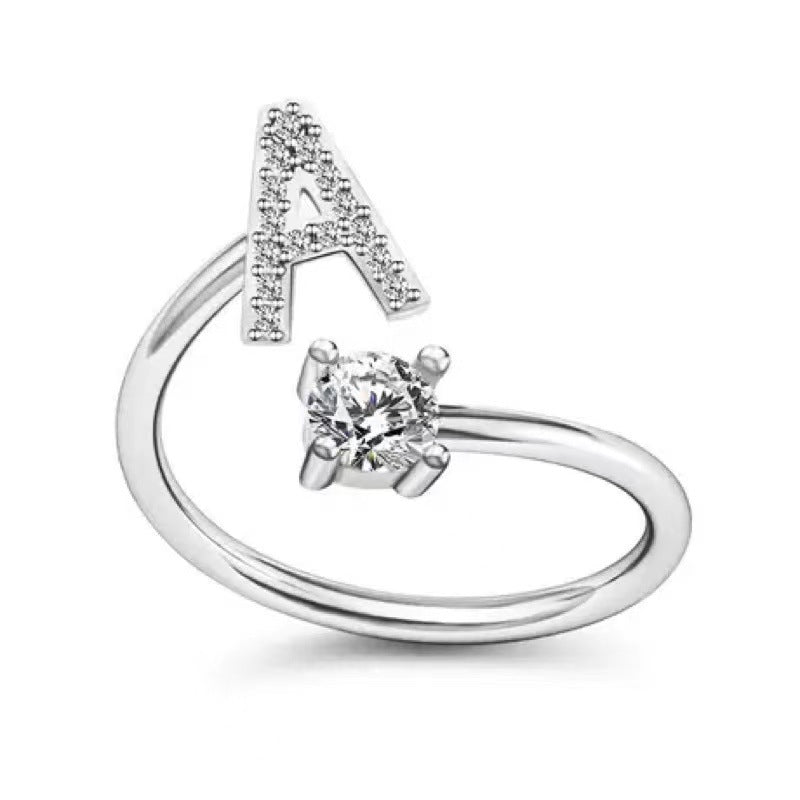 Beautiful alphabet ring in zirconia