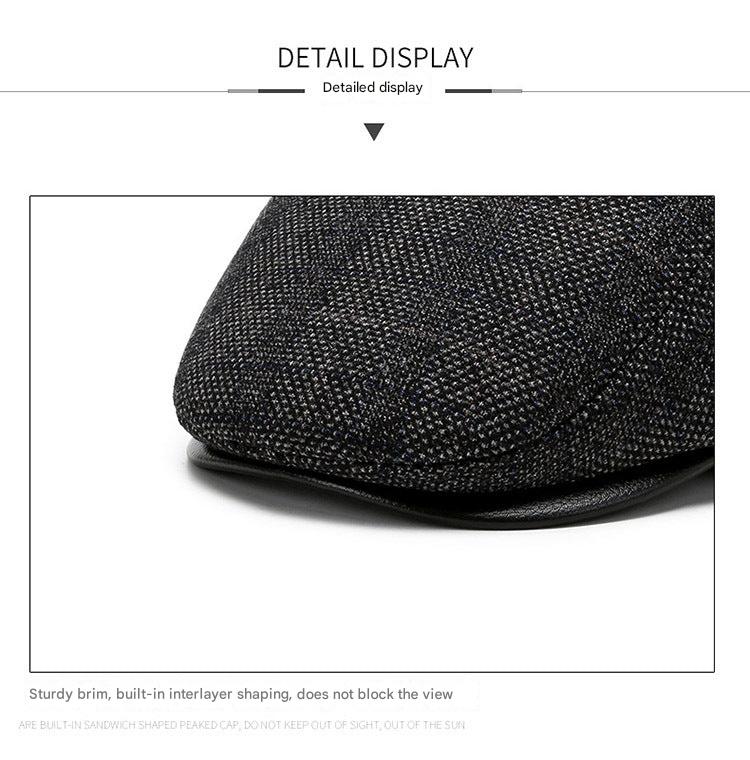 Men's winter beret hat in black
