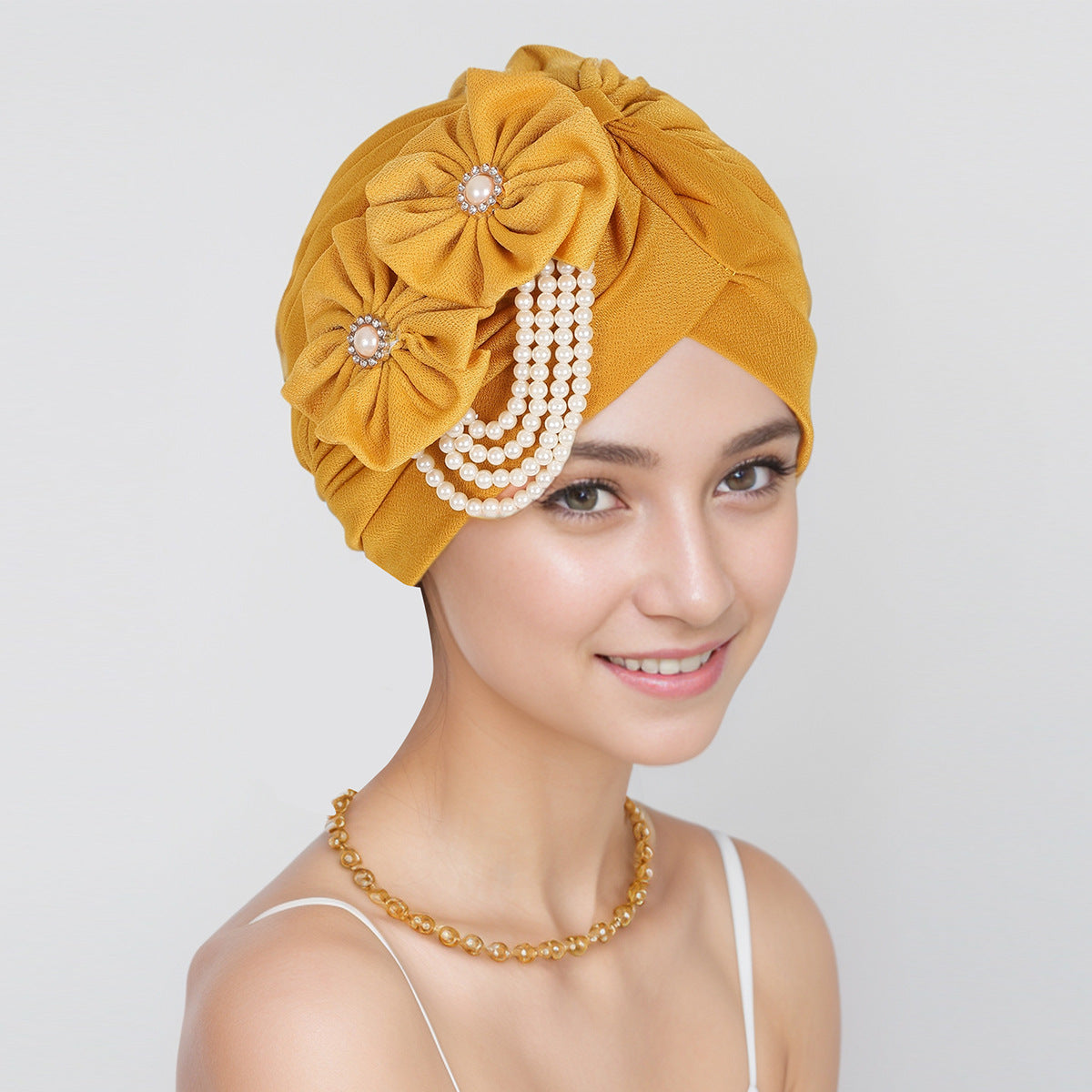 Comfortable hijab cap in floral design