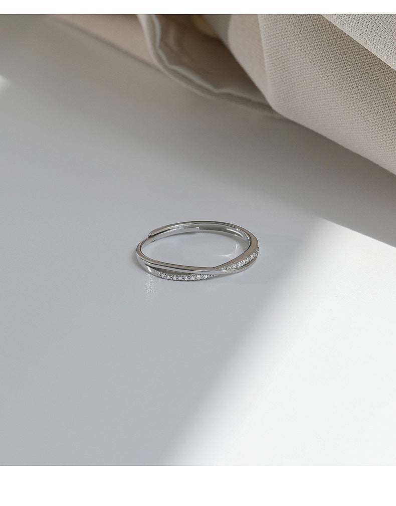 Fashionable rhinestone ring on display
