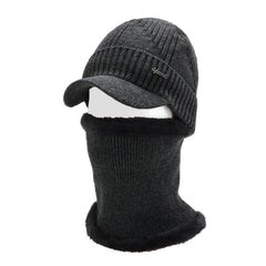 Different angles of warm winter accessories set