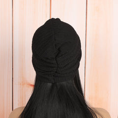 beige twist headwrap beanie showcasing stylish knot design