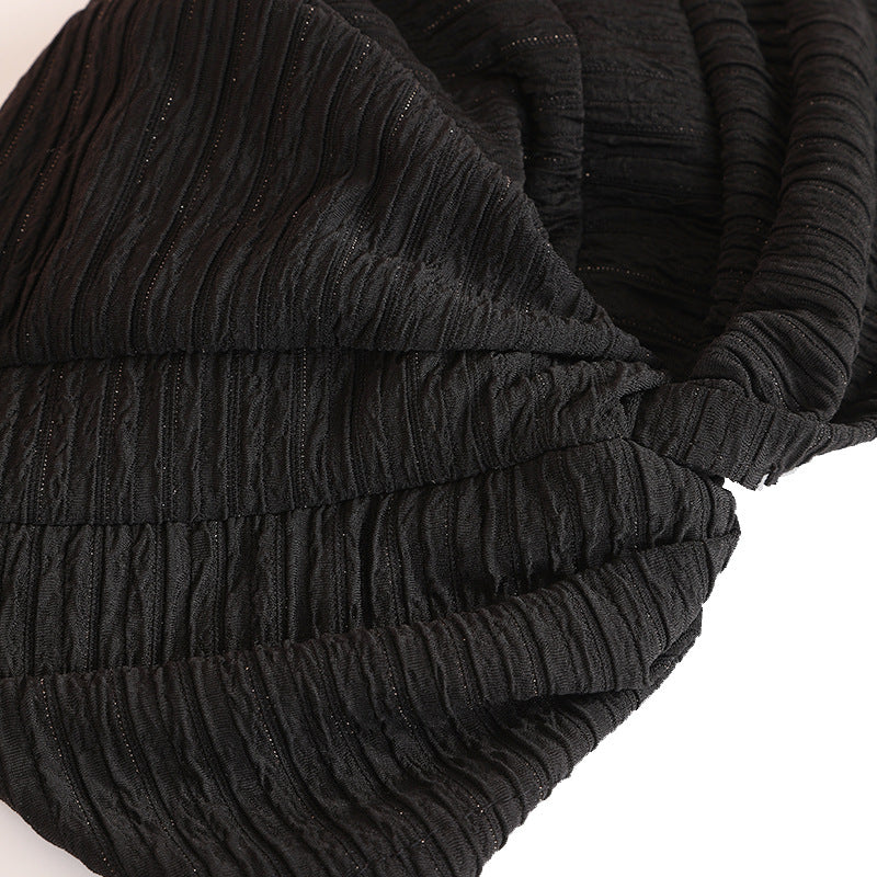 silver grey headwrap beanie in trendy display setting