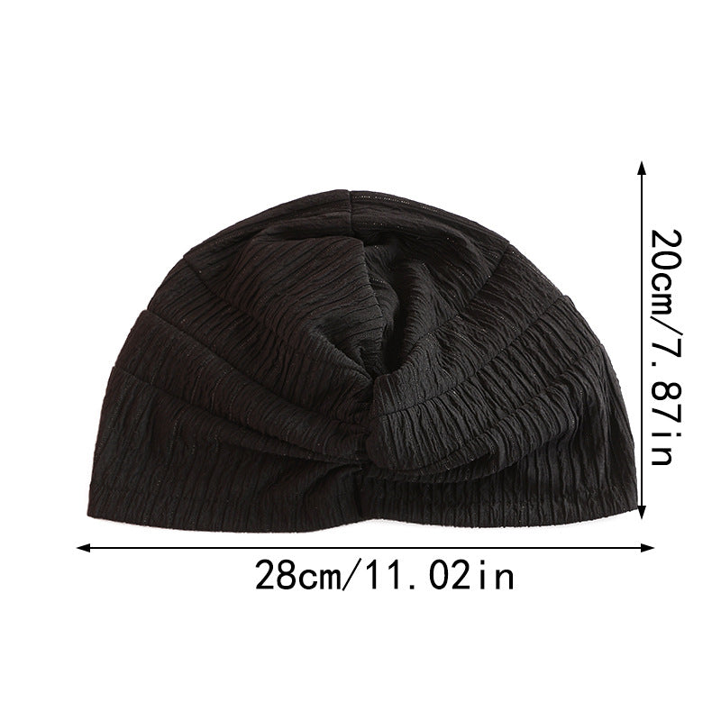 wine red twist headwrap beanie with chic outfit