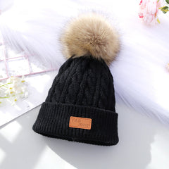 unique yellow pom-pom kids hat