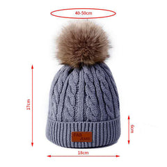 warm winter knitted beanie hat for kids in red
