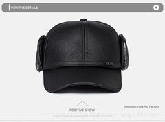 Men's winter baseball cap in black