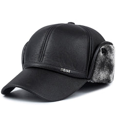 Detailed view of men's winter baseball cap