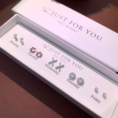 Elegant S925 Silver Heart Cat Ear Earrings on model