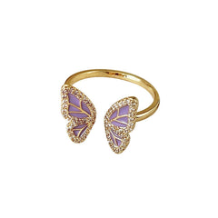 Various colour options of butterfly rings