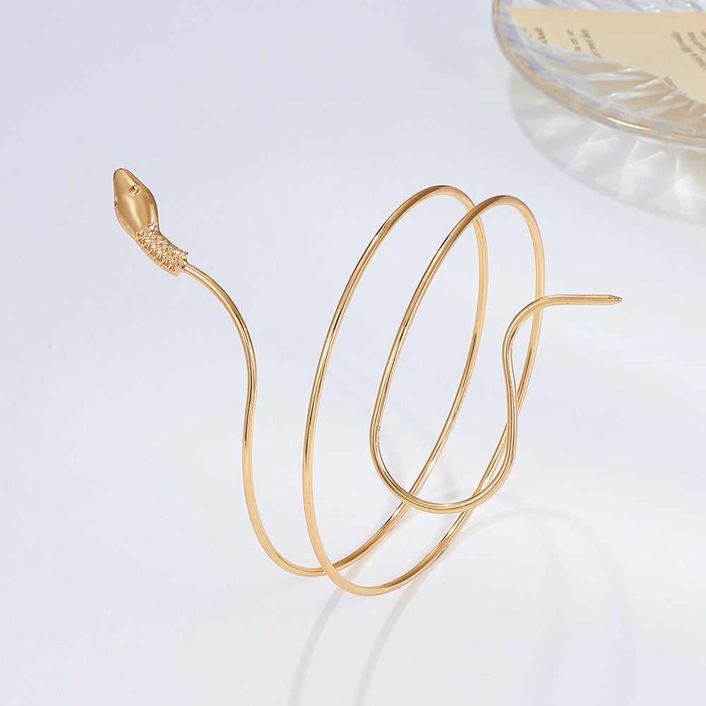 Stylish snake design women's alloy cuff bracelet image 1