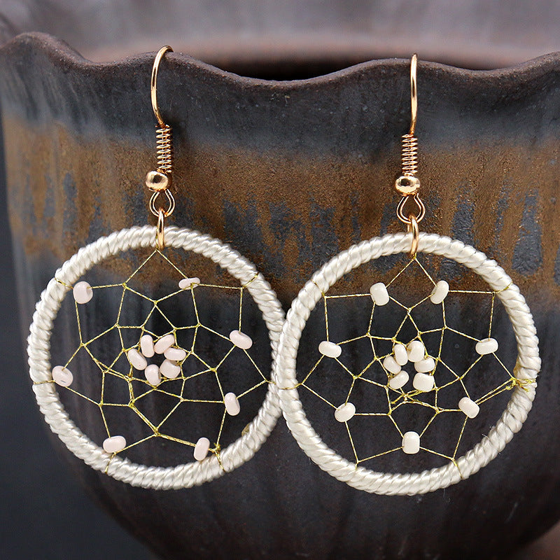 Elegant shell dreamcatcher earrings set